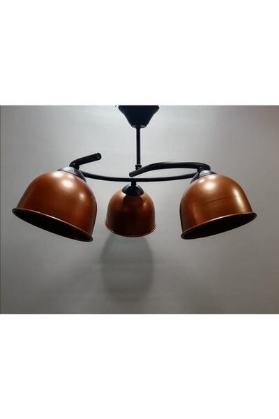 RİOLİGHT Modern Üçlü Bakır Başlık Metal Sarkıt Avize