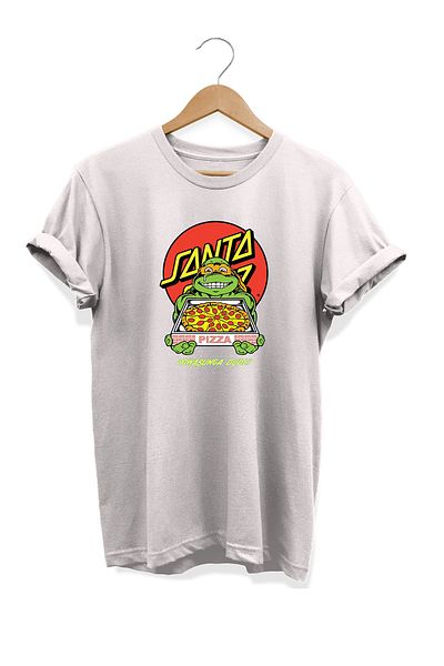 remonz Μπλουζάκι Food Series Ninja Turtles Pizza με στάμπα 100% βαμβάκι σε μεγάλο μέγεθος