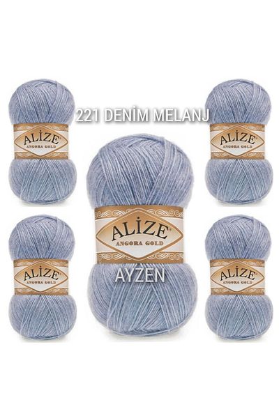 Alize Ayzen Home Angora Gold Hand Knitting Yarn 5 Pack