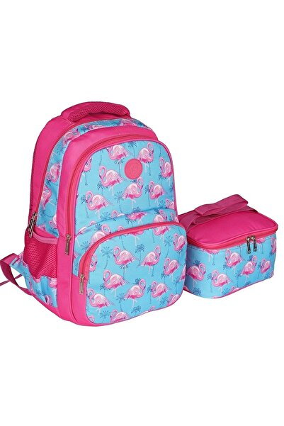 MODA Rucsac și cutie de prânz pentru fete, cu model, pentru școala primară, m...