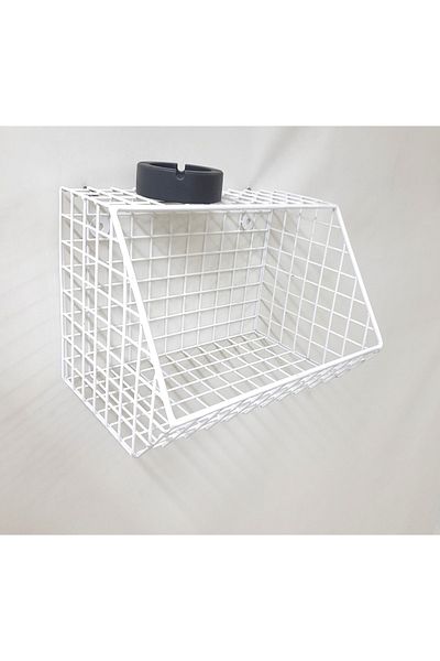 GO DEKOR White Wire Decorative Cage Go Wall Basket