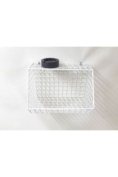 GO DEKOR White Wire Decorative Cage Go Wall Basket