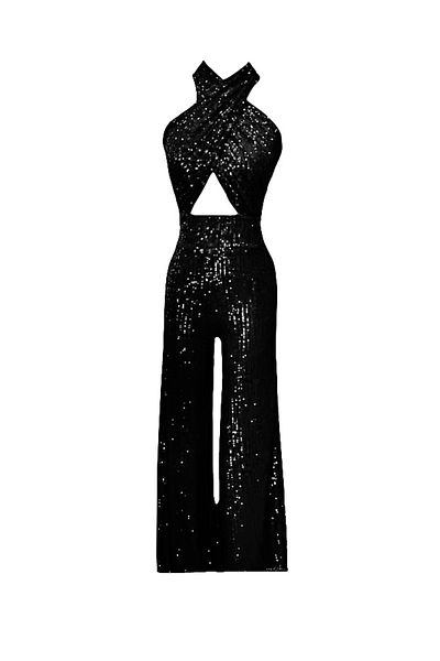 Gira official Black Sequined Jumpsuit