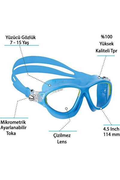 Cressi Mini Cobra Deniz Gözlüğü Blue-clear-blue