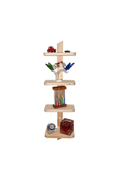 Barış Dizayn Montessori Doğal Ahşap Dekoratif Raf 4 Katlı Bibloluk Çok Amaçlı...