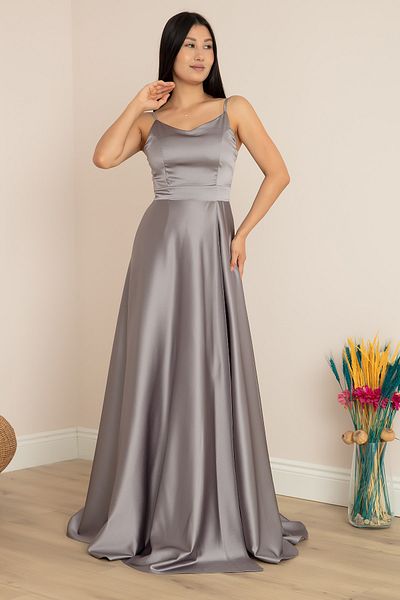PULLIMM Rochie lungă cu bretele din satin 13382