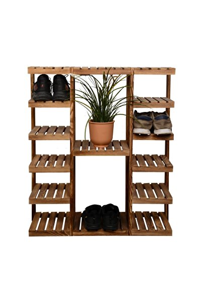 Wooden City Ahşap Ayakkabılık Katlı Ayakkabılık Raf