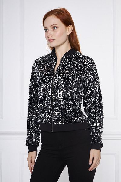 comstar Women's Velvet Sequin Jacket