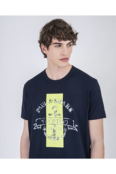 PAUL&SHARK Ανδρικό πλεκτό μπλουζάκι C.w. Βαμβάκι