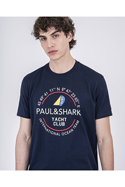 PAUL&SHARK Ανδρικό πλεκτό μπλουζάκι C.w. Βαμβάκι