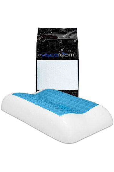 Viscofoam Estela Αντιιδρωτικό Ορθοπεδικό Μαξιλάρι με Υποστήριξη Λαιμού Gel Visco 60x37x11-9cm