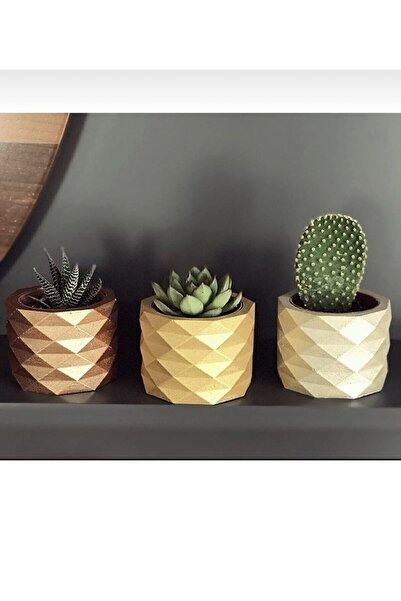 Big Craft Beton Saksı Saksılık 3 Lü Set Takımı
