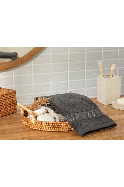 English Home Prosop de mână Deluxe Bumbac Low Twist 30x50 Cm Antracit