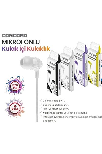 Concord Mikrofonlu Kulak Içi Kulaklık E1