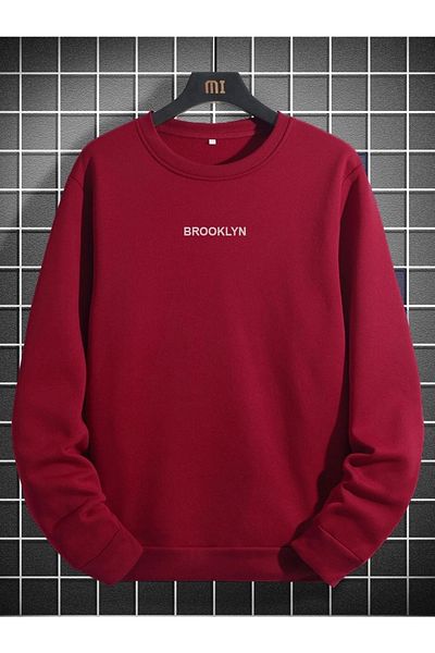 Machetta Plus Size Brooklyn Printed 3 thread Oversize Crew Neck Sweatshirt