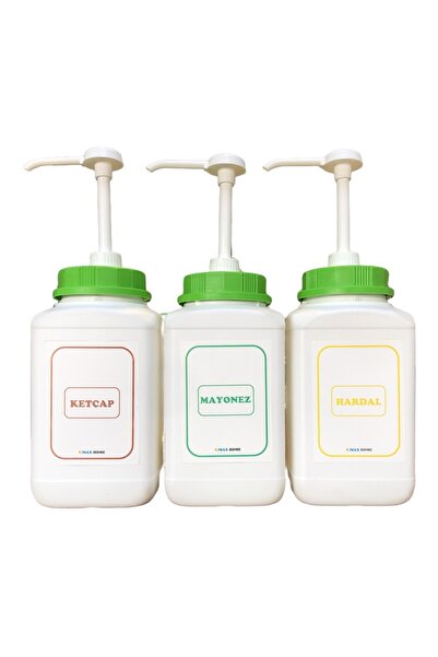 Smax Pompalı Ketçap Mayonez Hardal Kutusu 3 Lü Set & 2500ml Ketçap Mayonez Ha...