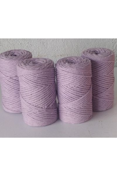 HÜKÜMRAN Color Lilac.. Scannable Single Twist 3 Mm Macrame Rope 250grx4 Pieces