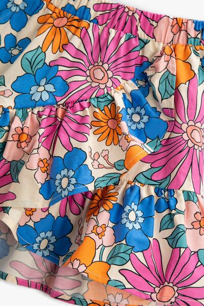 Koton Dievčenské šortky so vzorom Ecru a Bermudy 2SKG40107AW