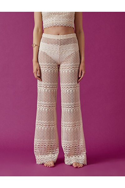 Koton Detailní pletené široké kalhoty