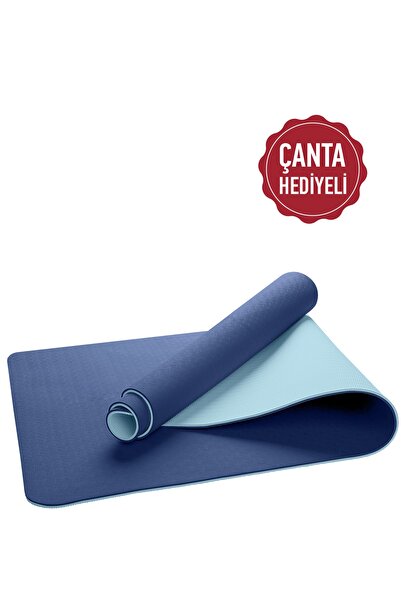 Gymo Ekolojik Mat 6 mm Tpe Pilates Minderi Yoga Matı Mavi Çantalı