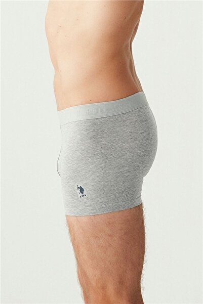 U.S. Polo Assn. Ανδρικό μπόξερ 3 τεμαχίων Grey Melange Cotton Modal