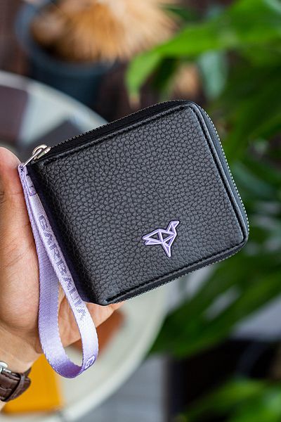 Garbalia Nora Women's Wallet with Handle and Zipper Lilac Color Coin Compartment