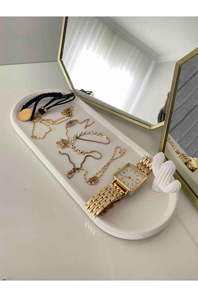 Cotton Garden Oval Concrete Tray Presentation Holder
