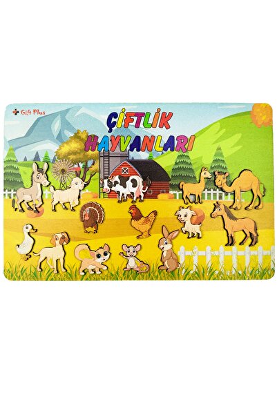 artı dekor Çiftlik Hayvanları Katmanlı Çocuk Eğitici Oyuncak Bultak Yapboz Pu...