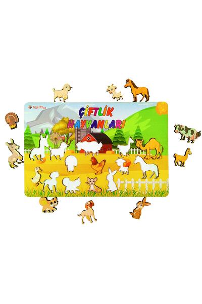 artı dekor Farm Animals Layered Kids Educational Toy Bultak Jigsaw Puzzle (25X40)