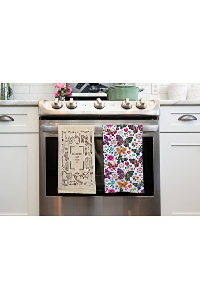 Erays Home Set de 2 prosoape de bucătărie Erayshome imprimate cu model de buc...