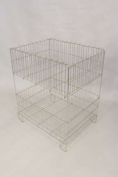 Acar Raf Katlanır Sepet Çift Katlı Tel Sepet 60x80 Cm