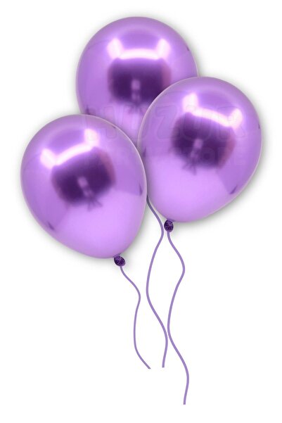 Huzur Party Store Mor Renkli Krom Balon 10 Adet 30 Cm Inanılmaz Parlak Aynalı...
