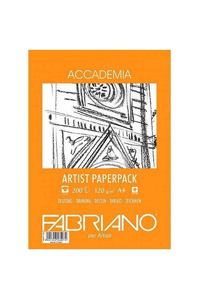 Fabriano Pachet de hârtie pentru artiști Accademia, granulație naturală, 120gr A4 (21x29,7cm) 200 coli
