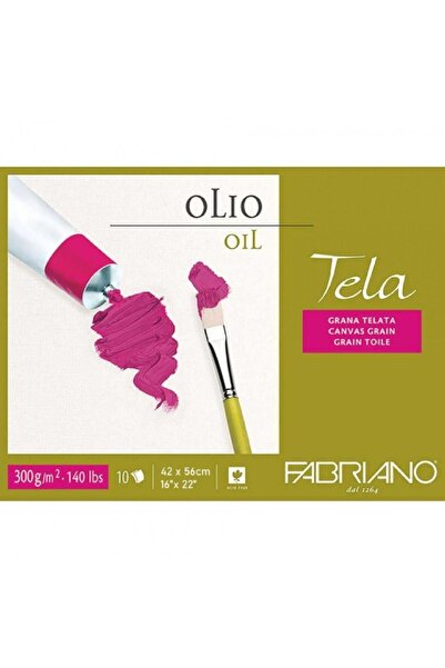 Fabriano Bloc de pânză cu granulație 300gr Bloc pentru vopsea în ulei 10 coli 42x56cm
