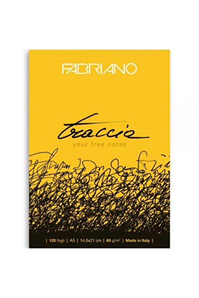 Fabriano Traccia Natural Grain 60gr Sketch Block 120 Sheets A5 (14.8x21cm)