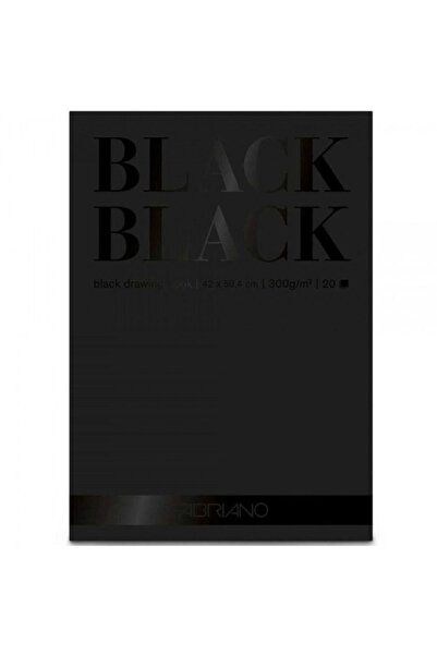 Fabriano Bloc de desen negru multifuncțional negru de 300 gr, 20 coli A2 (42x59,4 cm)