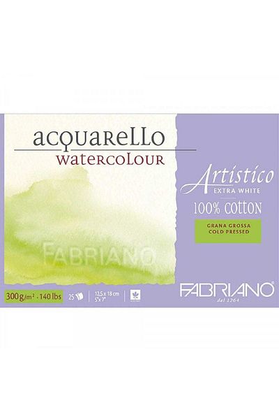 Fabriano Artistico Extra White Rough 300gr Bloc de culoare în apă 25 coli 12,5x18cm