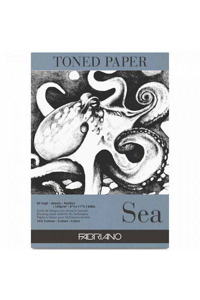 Fabriano Toned Paper Sea Sketch and Drawing Block 120gr 50 Sheets Sea Color A4 (21x29,7cm)