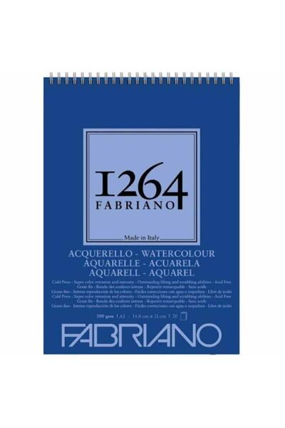 Fabriano 1264 Caiet acuarelă acuarelă 300gr 20 coli A5 (14,8x21cm)