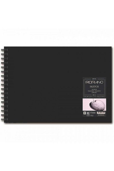 Fabriano Caiet de schițe Natural Grain 110gr Bloc de desen peisaj în spirală 80 de coli A4 (21x29,7 cm)