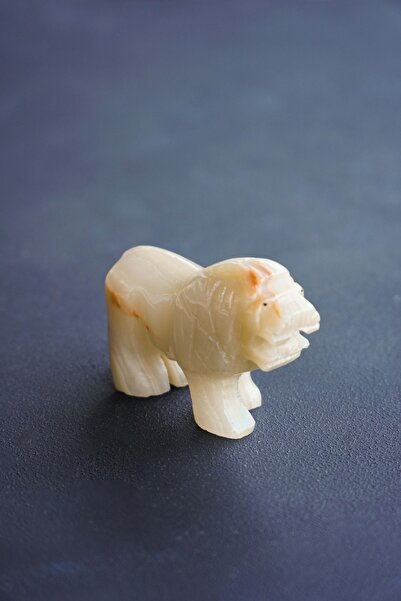Onyx Mermer Aslan Dekoratif Biblo