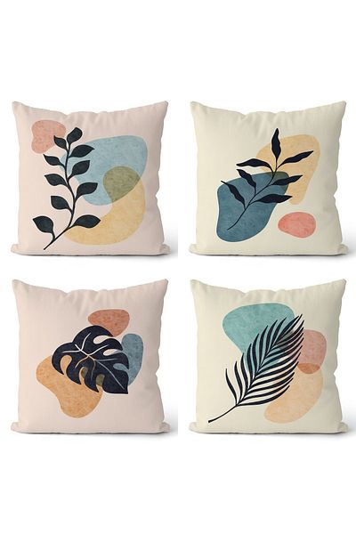 EVPANYA Κάλυμμα μαξιλαριού ριχτάρι διπλής όψης Bohemian Design 4 τεμαχίων