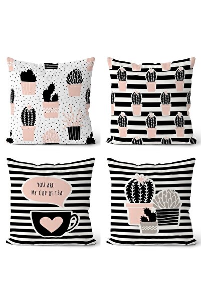 EVPANYA Ružičasti kaktusi Sa deznom dvostrani Štampano 4-dijelni Navlaka za j...