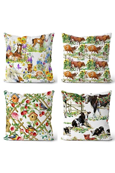 EVPANYA Набір чохлів для подушок з малюнком «Сільськогосподарські тварини», д...