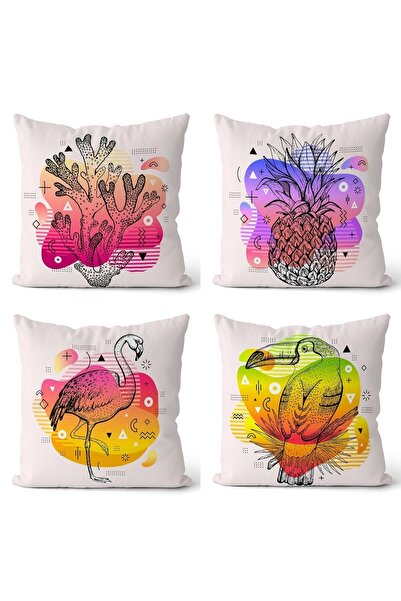 EVPANYA Кольорові малюнки з візерунками, двосторонній принт, набір з 4 чохлів...