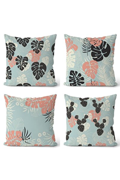 EVPANYA Кольорові чохли для подушок з двостороннім принтом у вигляді листя ам...