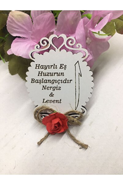 modernlazer Ahşap Magnet Nikah Şekeri 25 Adet