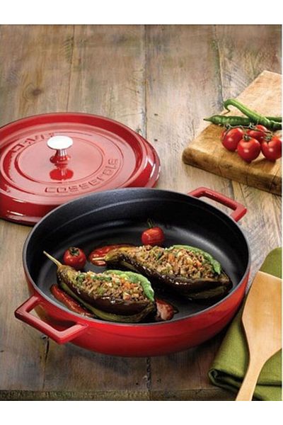 Lava Red Cast Iron Pots - 28 cm