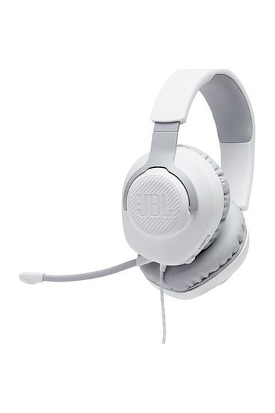JBL Quantum 100 Removable Microphone 3.5mm Gaming Over-Ear Headset White