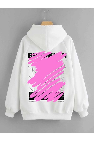 DEEPSENCE Unisex Φούτερ με λευκή κουκούλα Ανδρική στάμπα